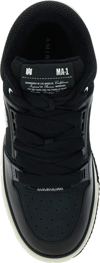 Black Low Top Sneakers With Logo Patch On The Tongue And Logo Lettering On The Heel In Leather Man - Image 4