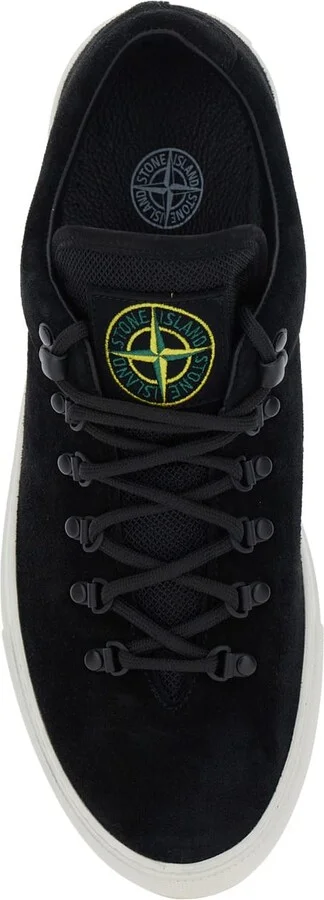 Black Low Top Sneakers With Logo Patch On The Tongue In Suede Man - Image 4