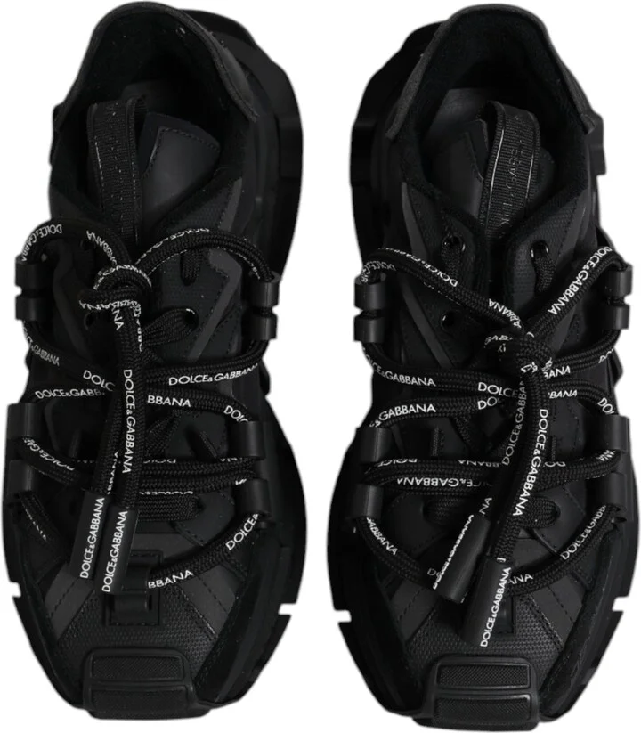 Black Low Top Space Lace Up Sneakers Men's Shoes - Image 3
