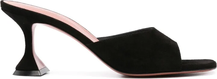 Black Lupita 70mm Suede Mules