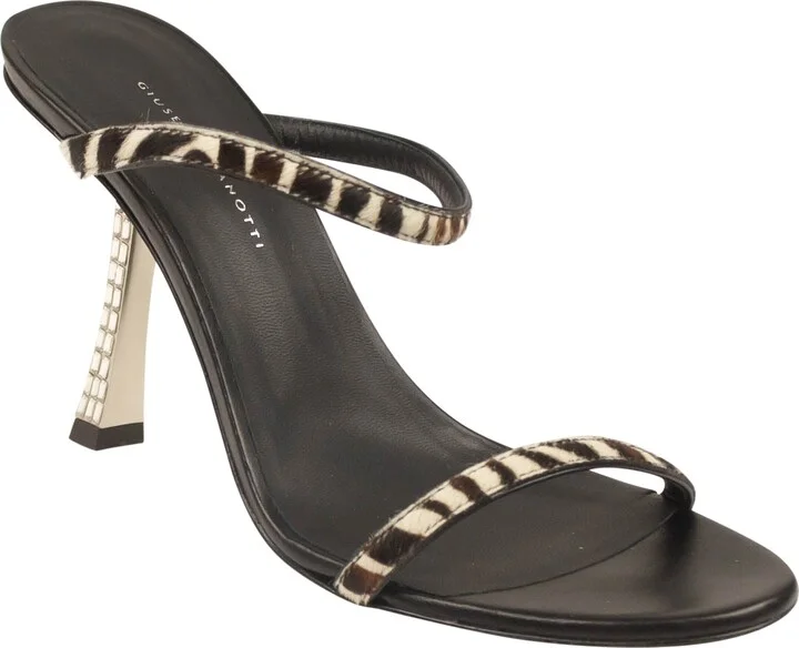 Black Marty Leather Glitter Heels