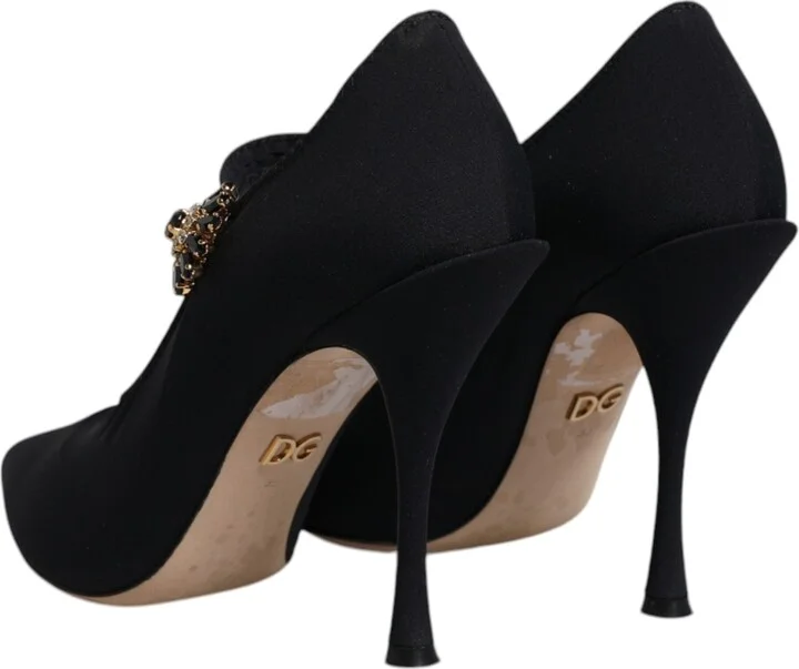 Black Mary Jane Stretch Crystal Pumps Women's Shoes (Pre-Owned) - Image 5