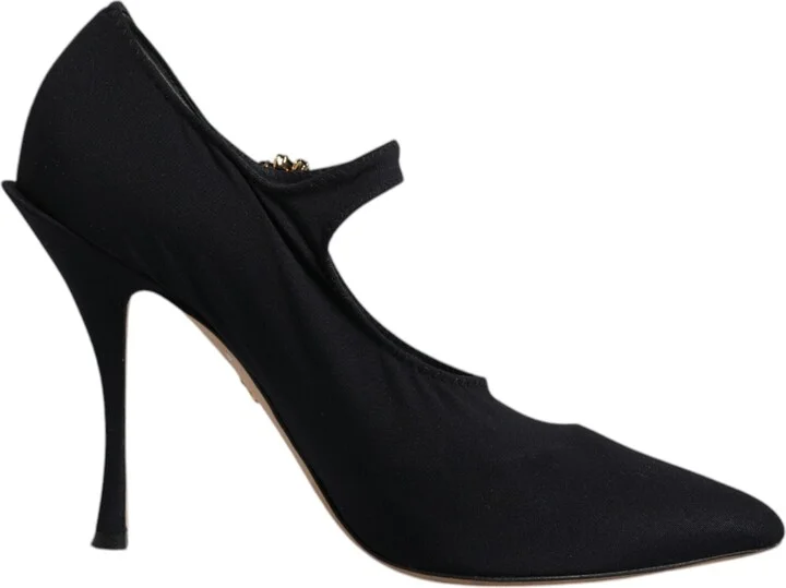 Black Mary Jane Stretch Crystal Pumps Women's Shoes (Pre-Owned)
