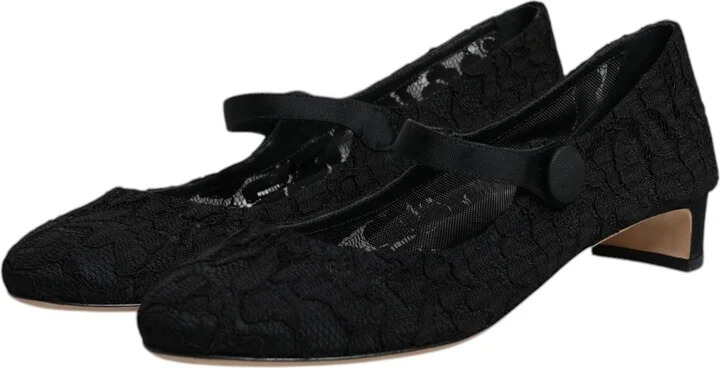 Black Mary Jane Taormina Lace Pumps Women's Shoes (Pre-Owned) - Image 4