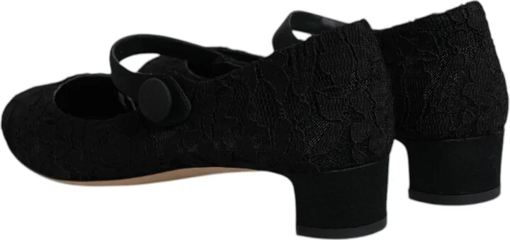 Black Mary Jane Taormina Lace Pumps Women's Shoes (Pre-Owned) - Image 5