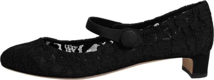 Black Mary Jane Taormina Lace Pumps Women's Shoes (Pre-Owned) - Image 6