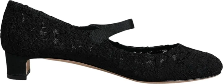 Black Mary Jane Taormina Lace Pumps Women's Shoes (Pre-Owned)