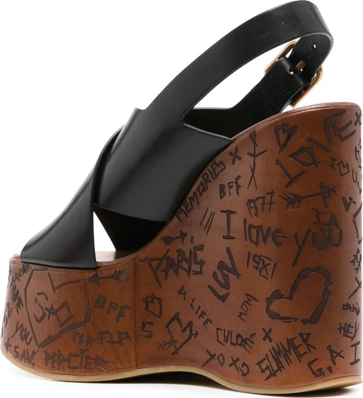 Black Maxime 130 Wedge Sandals - Image 3