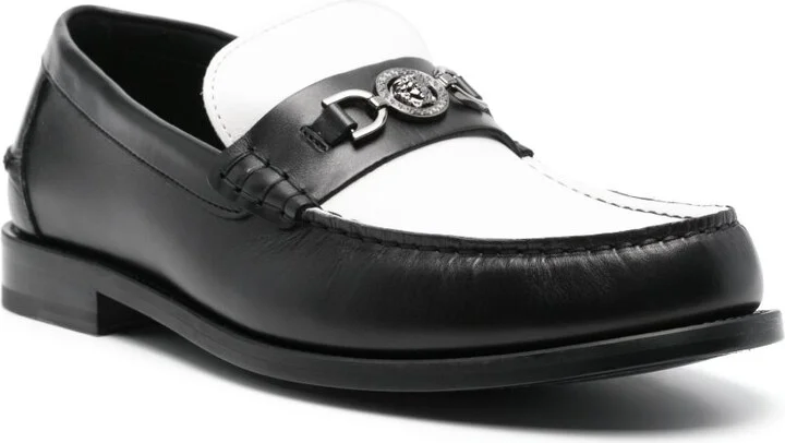 Black Medusa Leather Loafers - Image 2