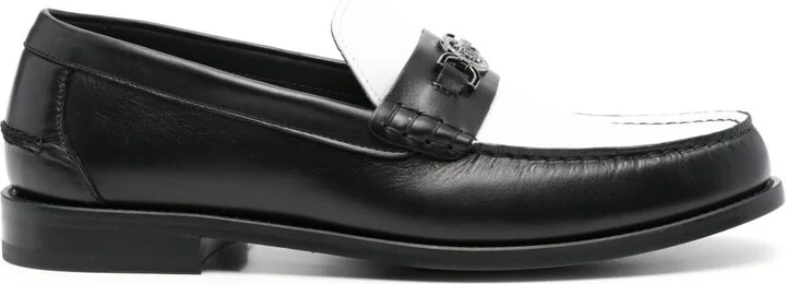 Black Medusa Leather Loafers