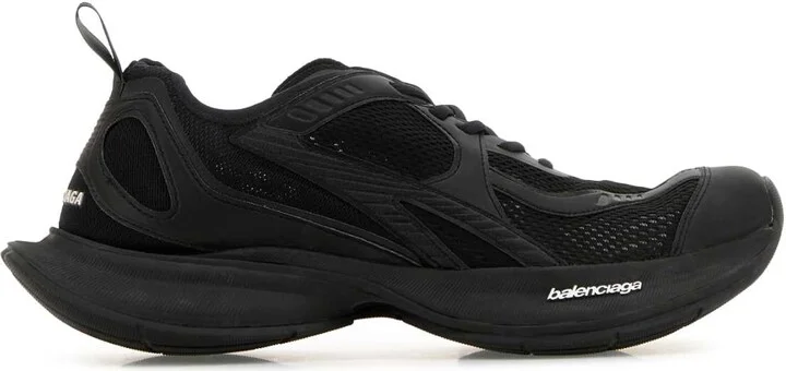 Black Mesh And Rubber Circuit Sneakers