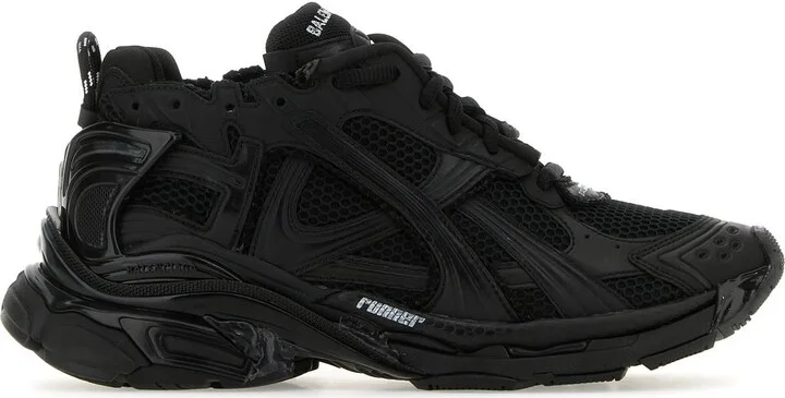 Black mesh and rubber Runner sneakers