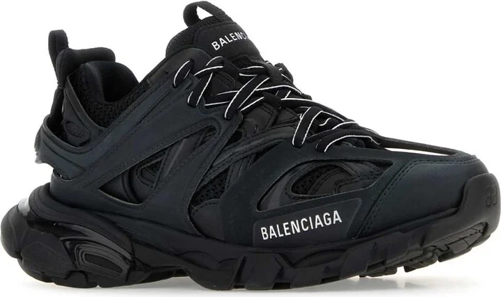 Black Mesh And Rubber Track Sneakers - Image 2