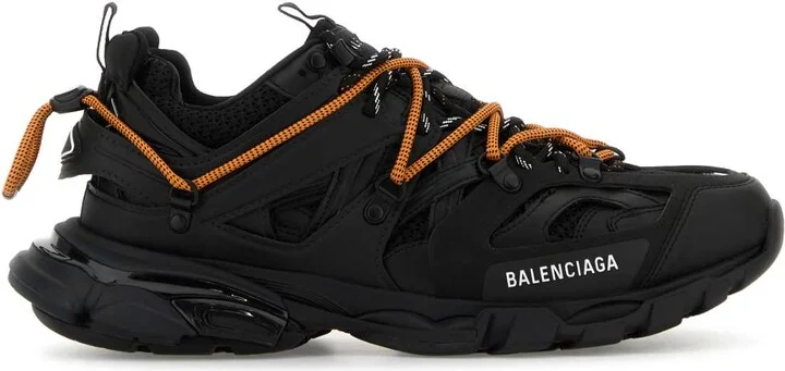 Black Mesh And Rubber Track Trail Sneakers
