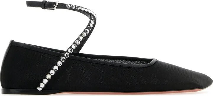 Black Mesh Ane Ballerinas