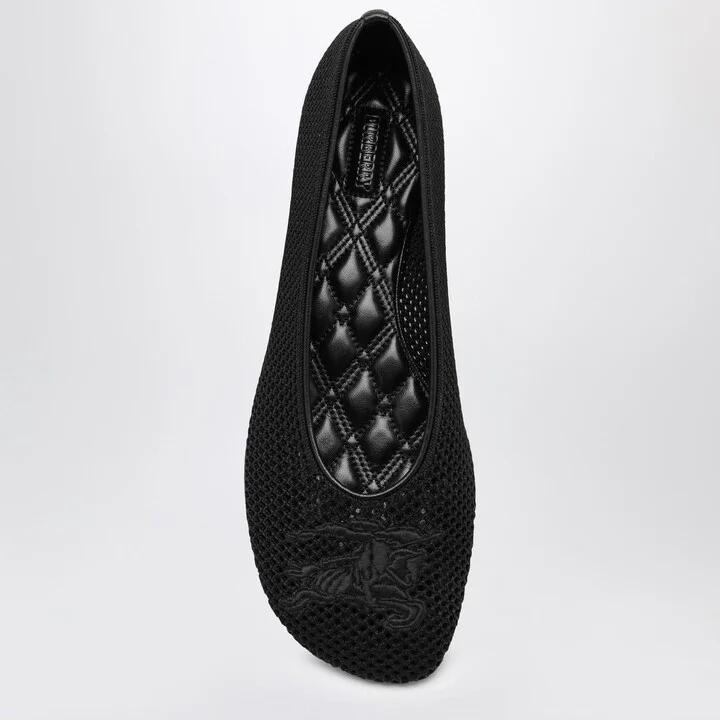 Black Mesh Ballerina With Logo - Image 3