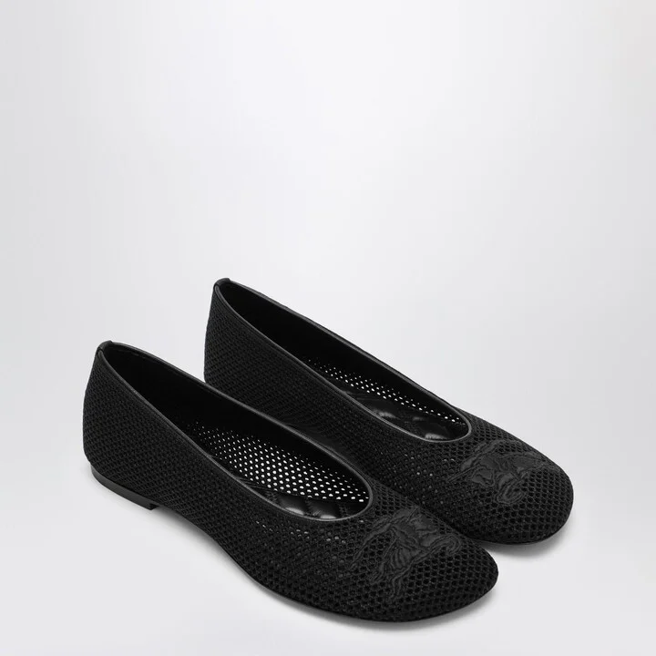 Black Mesh Ballerina With Logo