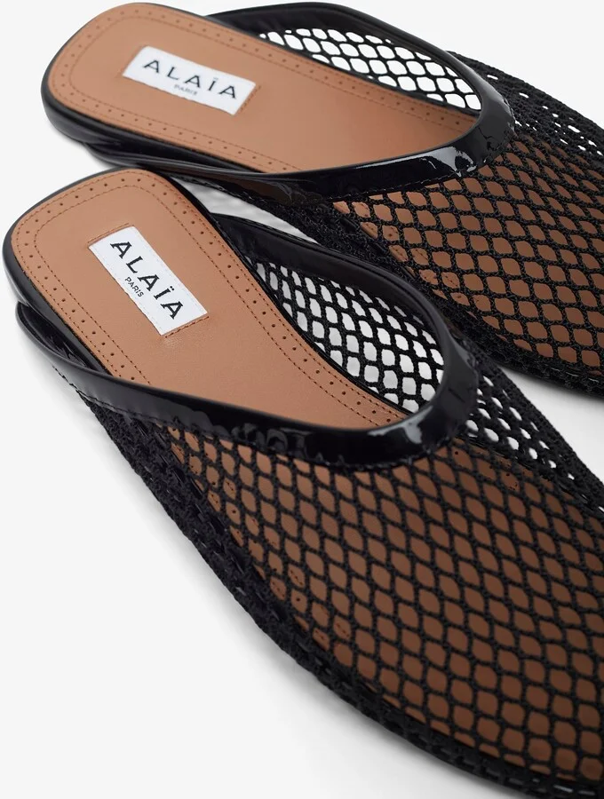 Black mesh flat Mules - Image 4