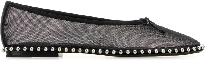 Black Mesh Lina Ballerinas