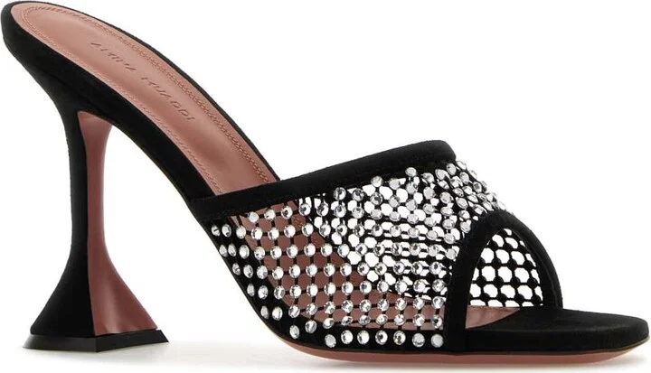 Black Mesh Lupita Crystal Mules - Image 2
