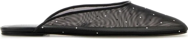 Black Mesh Slippers