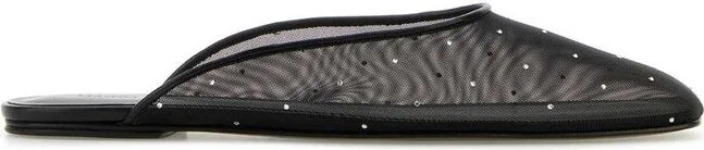 Black mesh slippers