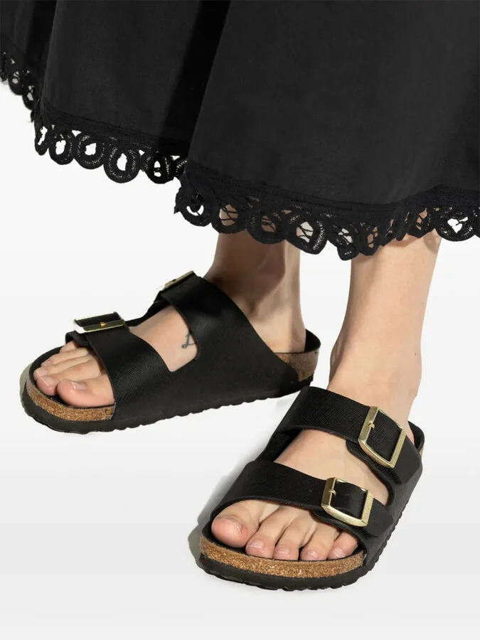Black microfiber Arizona sandals - Image 5