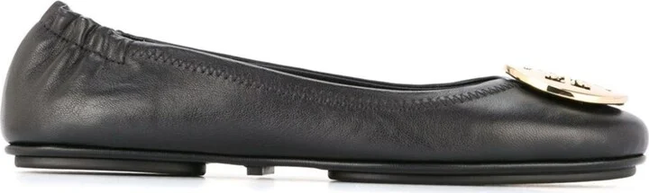 Black Minnie Logo Plaque Ballerina Shoes