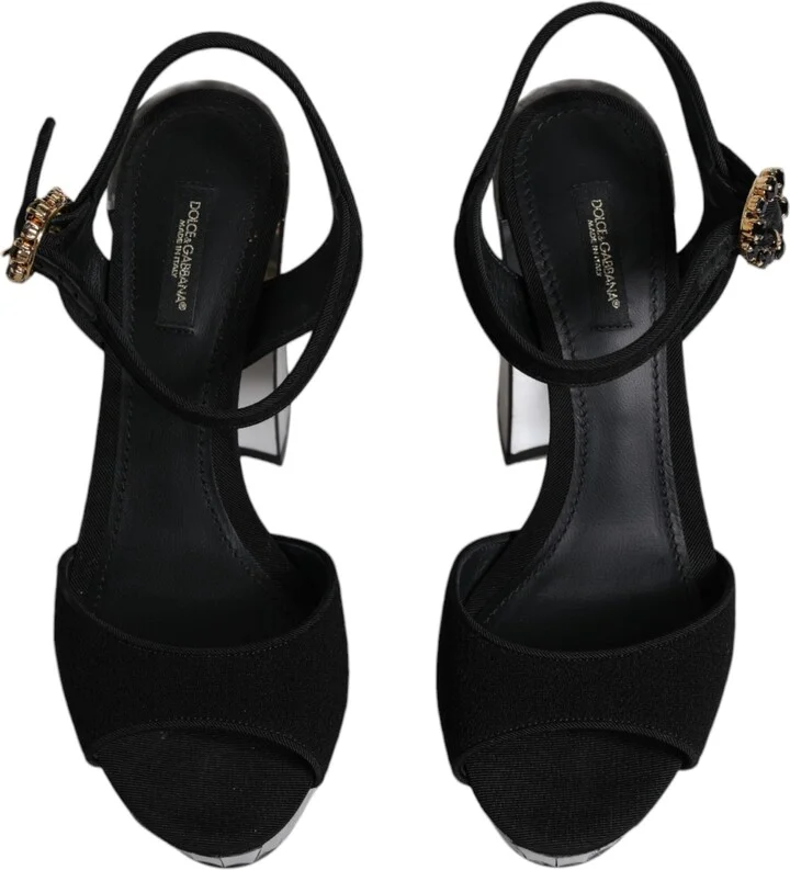 Black Mirror Heels Platform Sandals Women's Shoes - Image 3