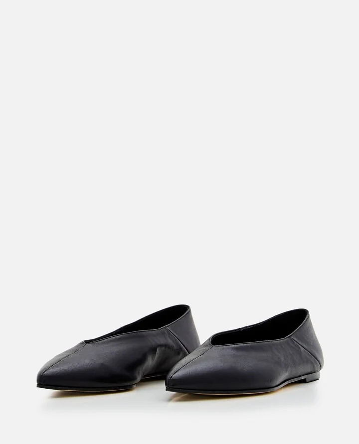 Black Moa Leather Ballerinas - Image 2