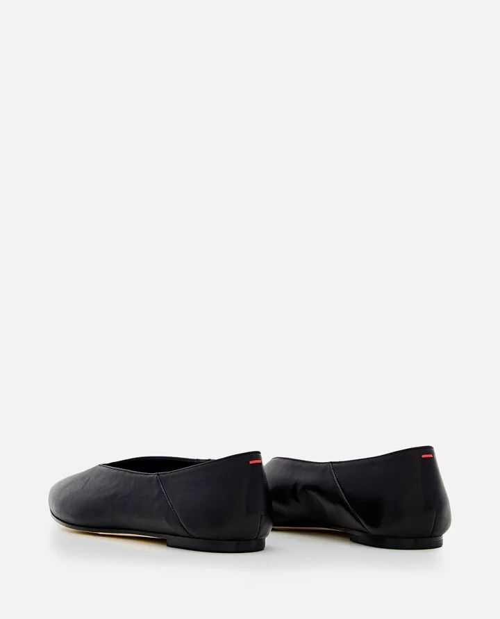 Black Moa Leather Ballerinas - Image 3