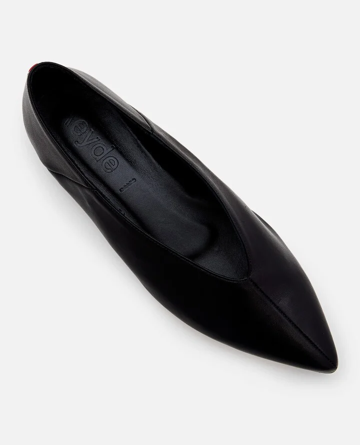 Black Moa Leather Ballerinas - Image 4
