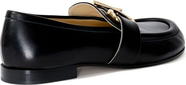 Black Monogram Leather Loafers - Image 3