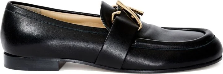 Black Monogram Leather Loafers