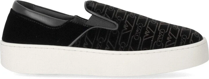 Black Monogram Slip-On Sneaker
