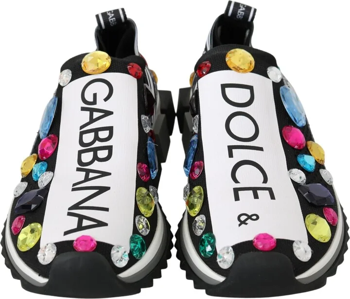 Black Multicolor Crystal Sneakers Women's Shoes - Image 3