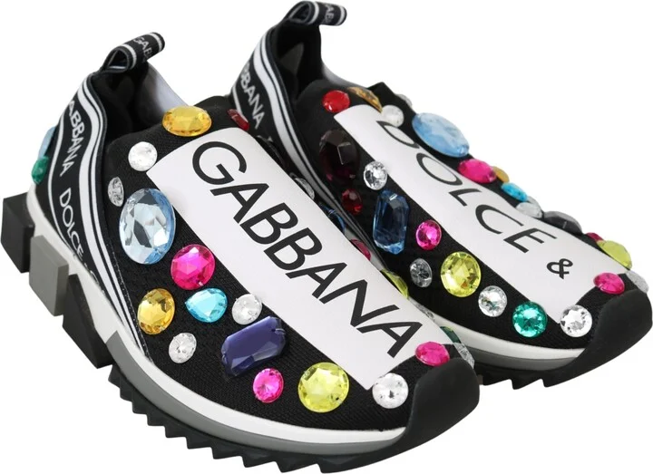 Black Multicolor Crystal Sneakers Women's Shoes - Image 4