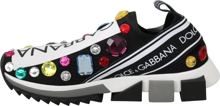 Black Multicolor Crystal Sneakers Women's Shoes - Image 5