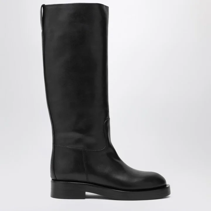 Black Napa leather boots