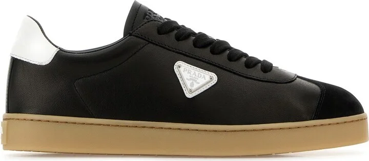 Black Napa leather sneakers