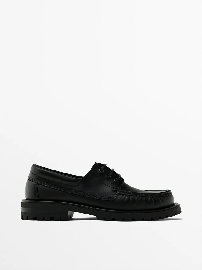 Black Nappa Deck Shoes - Image 2