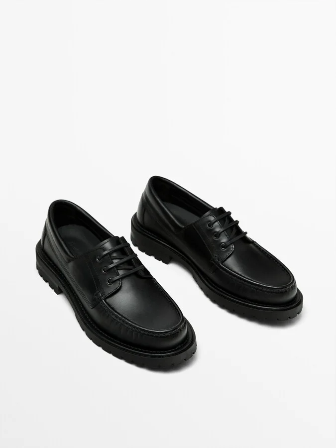 Black Nappa Deck Shoes - Image 3