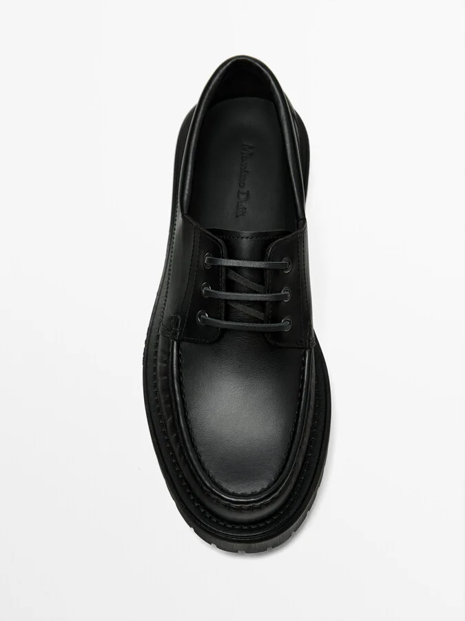 Black Nappa Deck Shoes - Image 5