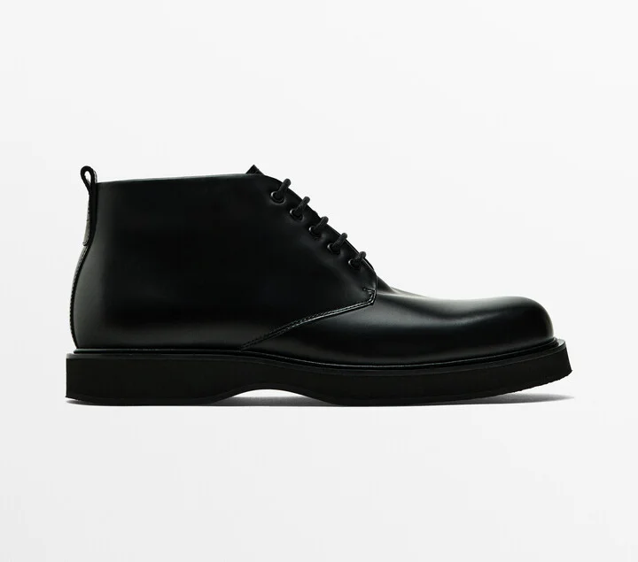 Black Nappa Leather Ankle Boots - Image 2