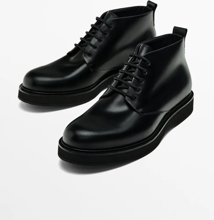 Black Nappa Leather Ankle Boots - Image 3
