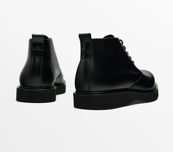 Black Nappa Leather Ankle Boots - Image 4