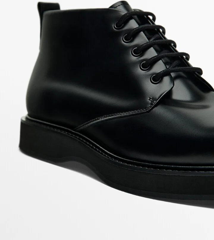 Black Nappa Leather Ankle Boots - Image 5