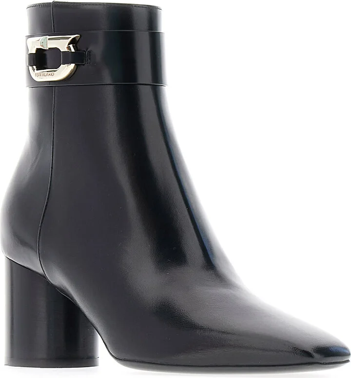 Black Nappa Leather Ankle Boots - Image 2