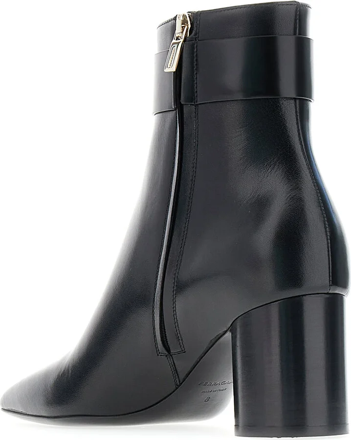 Black Nappa Leather Ankle Boots - Image 3