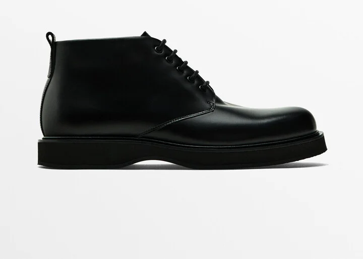 Black Nappa Leather Ankle Boots